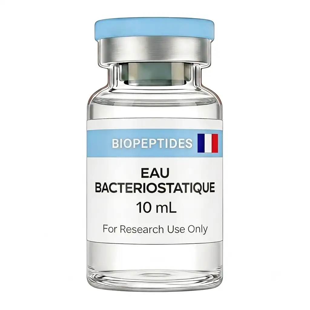 Eau bactériostatique — flacon de peptide de recherche lyophilisé