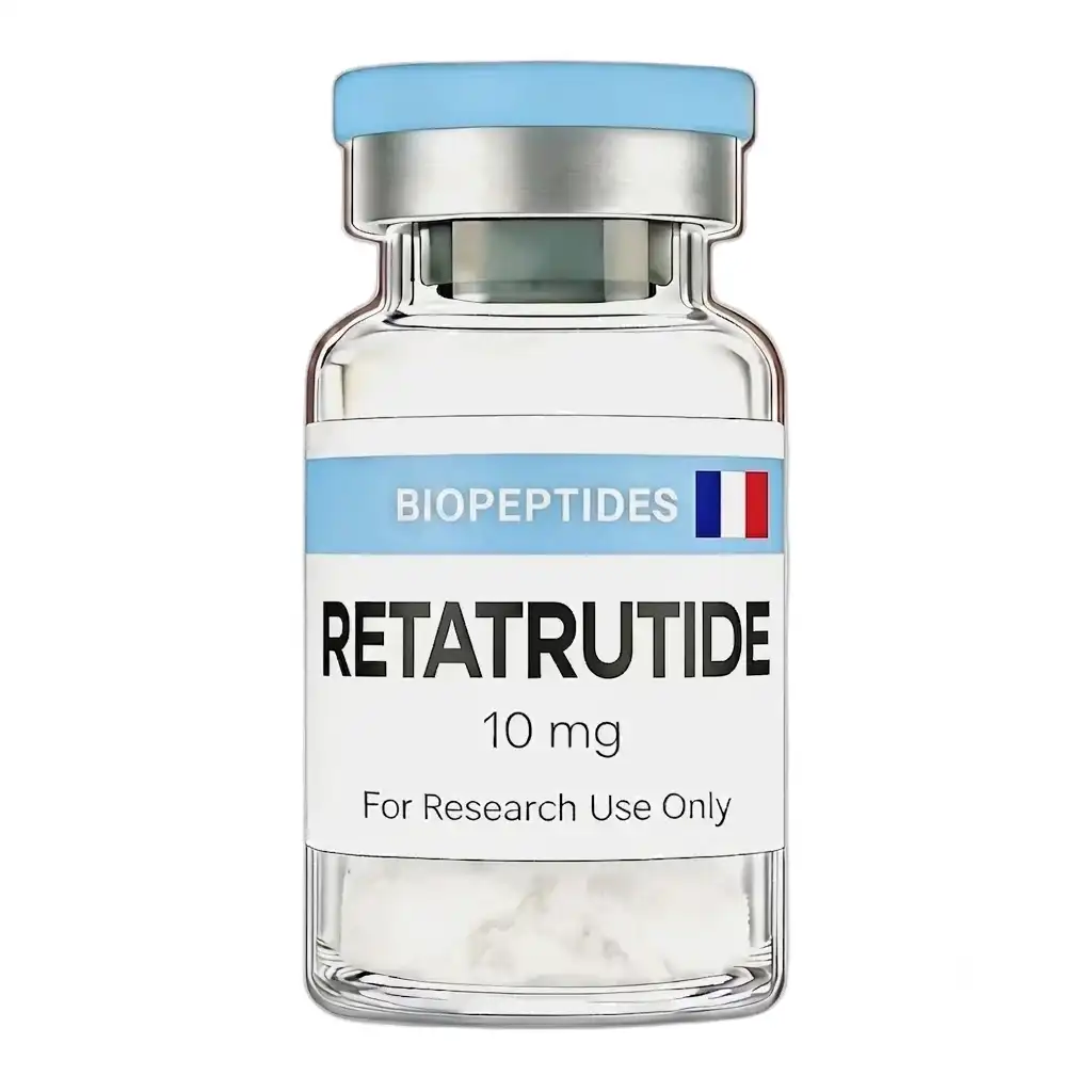 Retatrutide — flacon de peptide de recherche lyophilisé